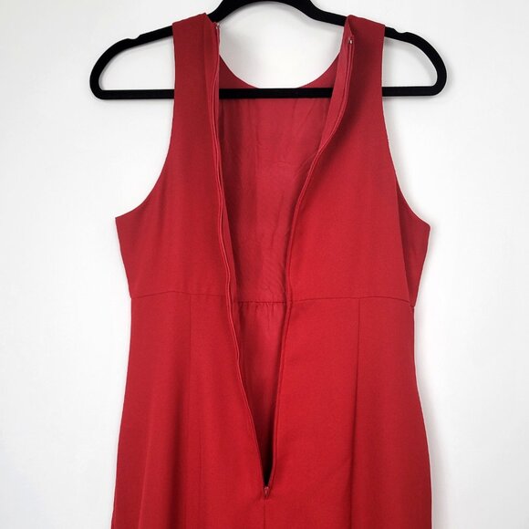 Vintage 90s After Dark Red Sleeveless Maxi Gown Formal Evening Dress - Picture 10 of 12